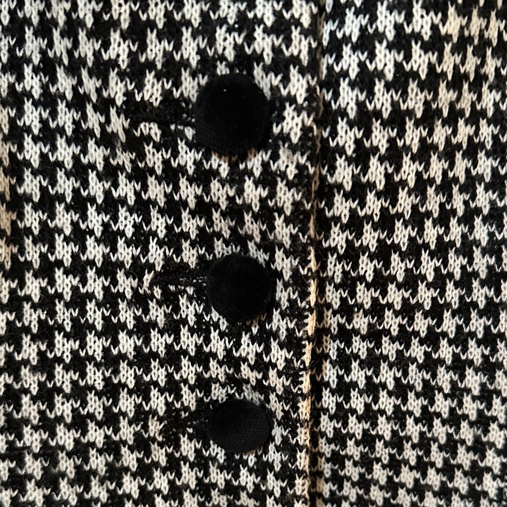 Nanette Lepore Black and White Houndstooth Blazer with Pink Accents - Picture 3 of 4